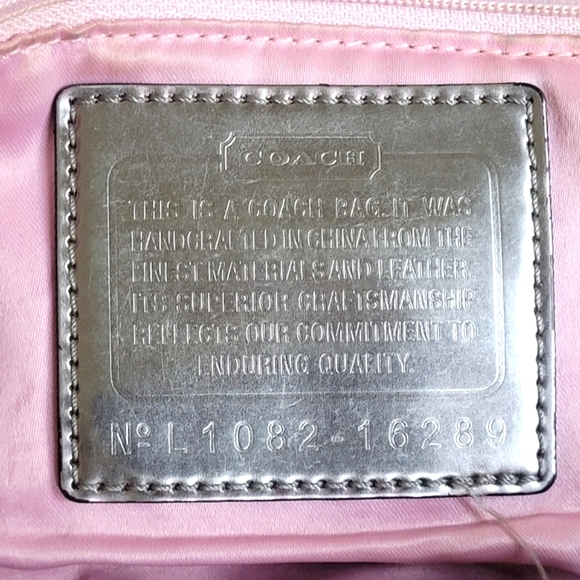 Coach Poppy Shoulder Hand bag Gray Black W Signature Logo - Picture 3 of 11